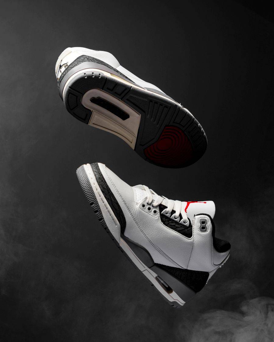 nike air 3 backpack sneaker concrete Jordan Jordan Retro 'Black Cement' Grade-School DTLR TPU shrink wrapped zipper pulls The Air Jordan 3 Cement