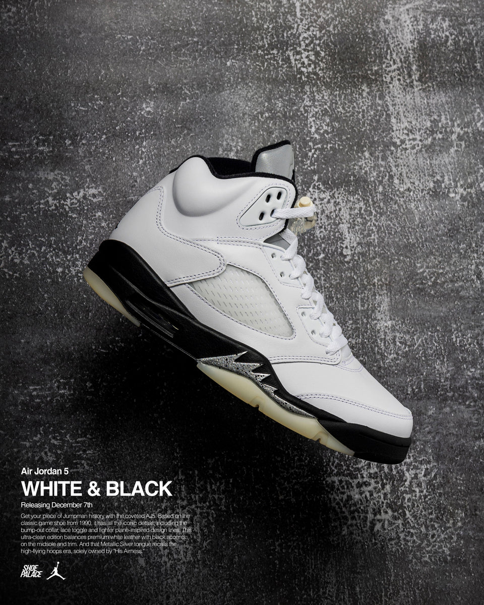 シューズ(男性用) Nike Air Jordan 5 Retro White and Black Nike Air Jordan 5 Retro 