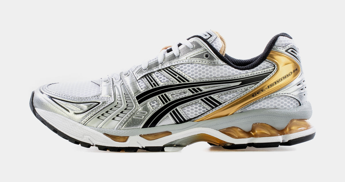 ASICS Gel Kayano 14 Mens Running Shoes White Pure Gold 