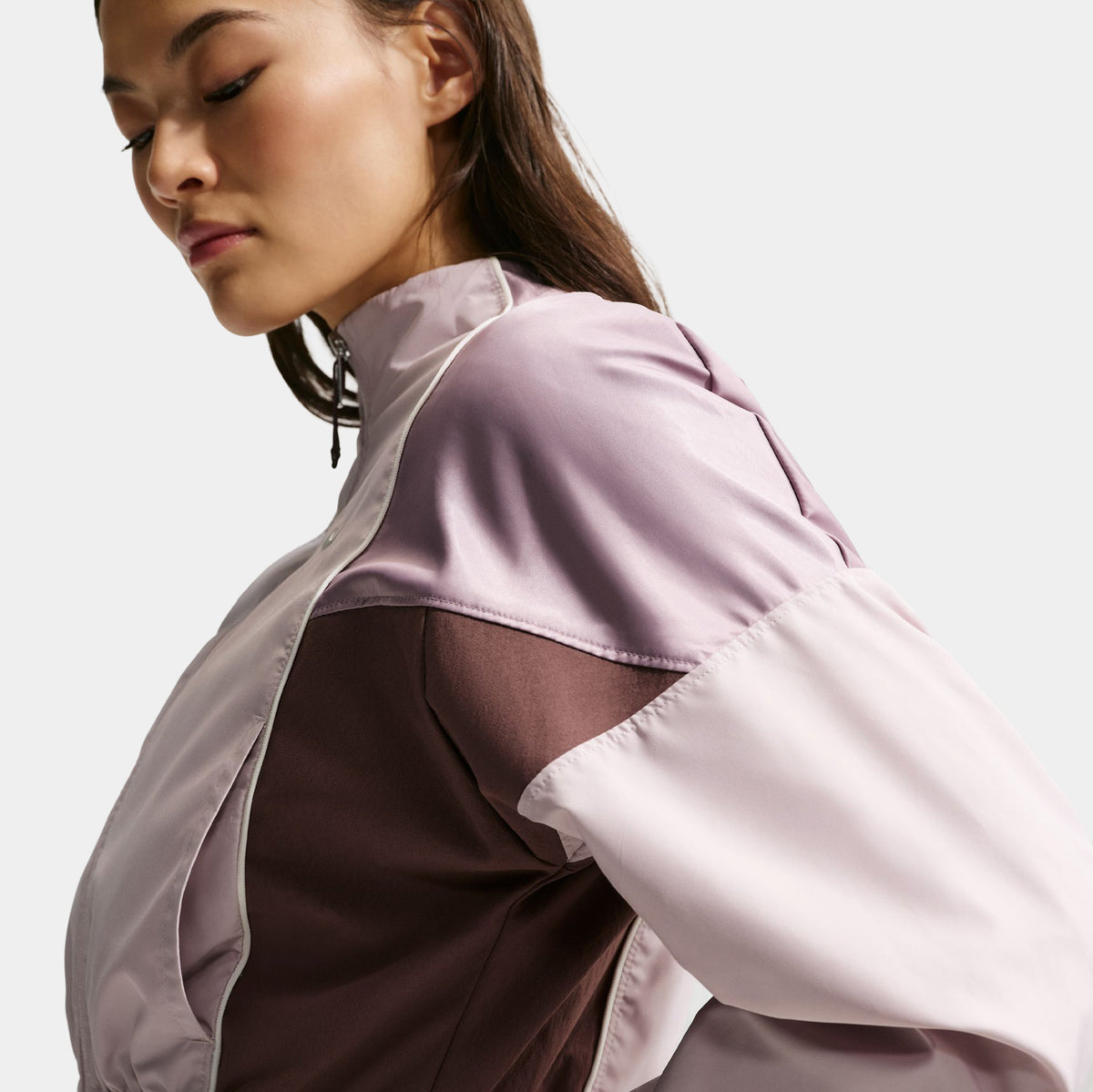 Nike NSW Shrunken Track Zip Up Womens Jacket Platinum Violet