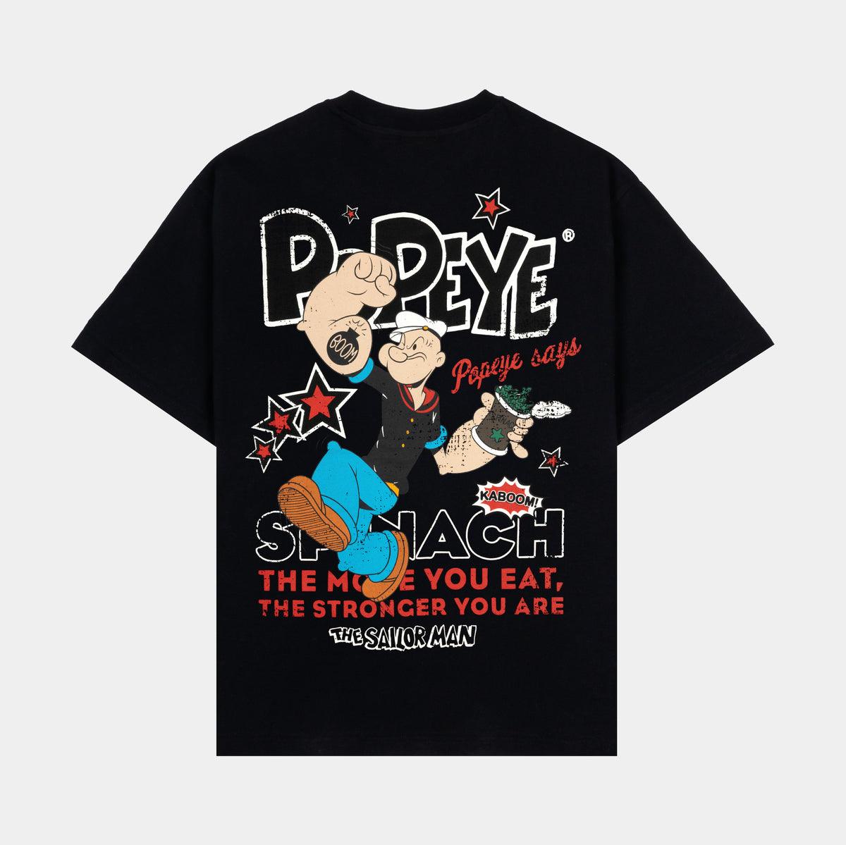SP x Popeye The Stronger You Are Mens Short Sleeve Shirt Black Red