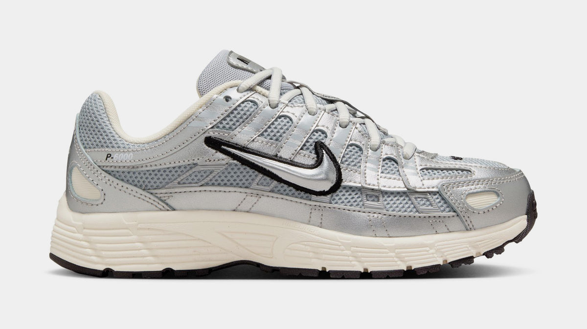 Nike P 6000 Grade School Running Shoes Metallic Silver Flat