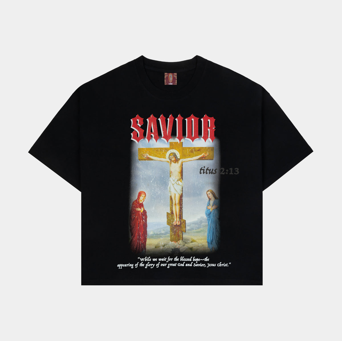 CTHDRL The Savior Mens Short Sleeve Shirt Black Red MRLT01 – Shoe
