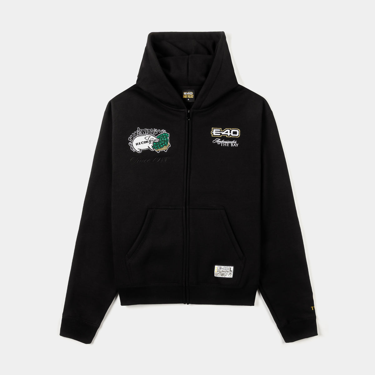 Shoe Palace SP x E-40 Major Way Zip Up Mens Hoodie Black White