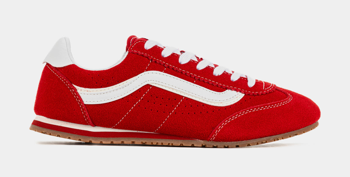 Vans Old Skool Lowpro Suede Shoes Red White VN000D0ECI1 Men\'s Size 11.5 New Premium Old Skool Suede Shoe en Red | Vans CA main image 4