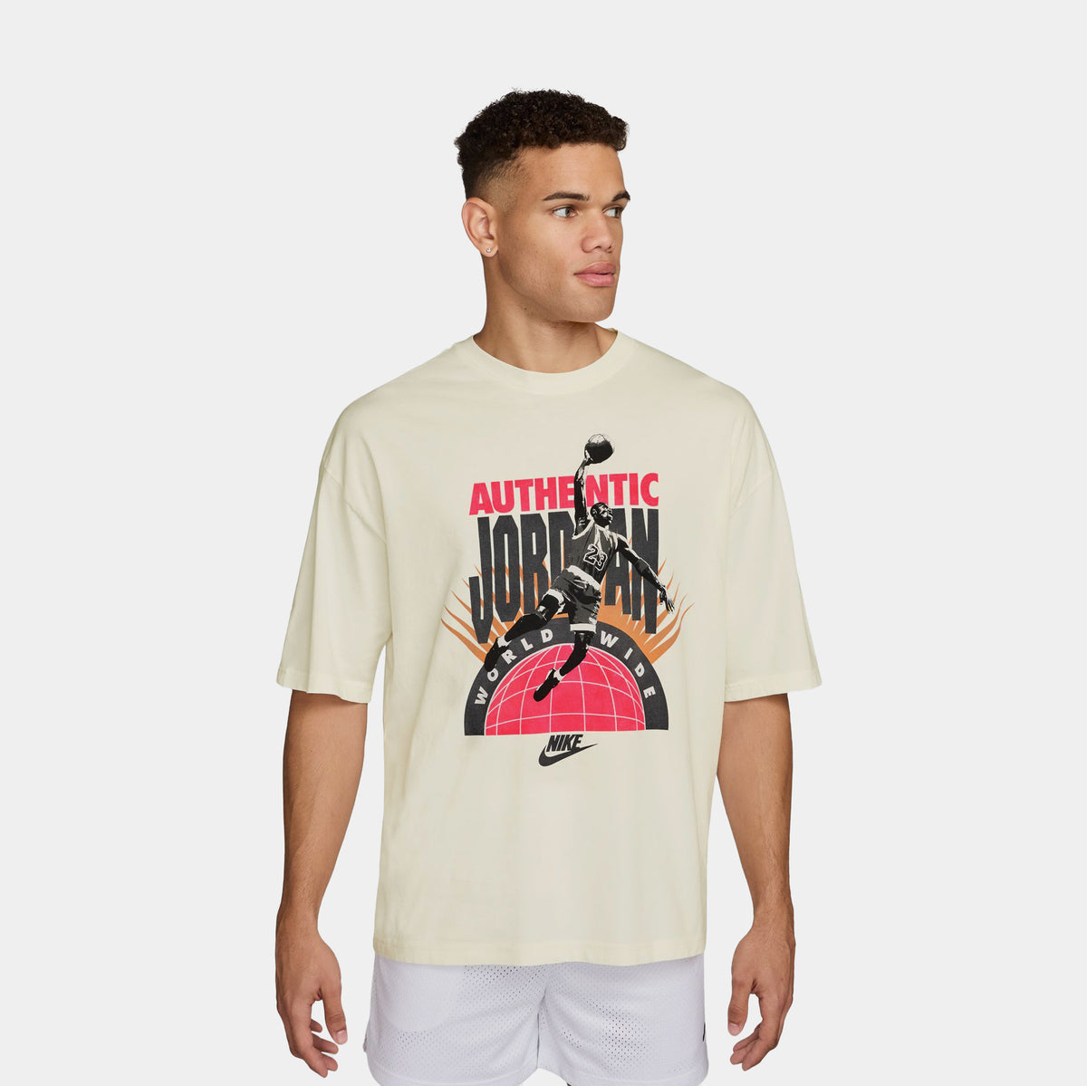 Jordan Oversized Reissue Mens Short Sleeve Shirt Sail Infrared 23