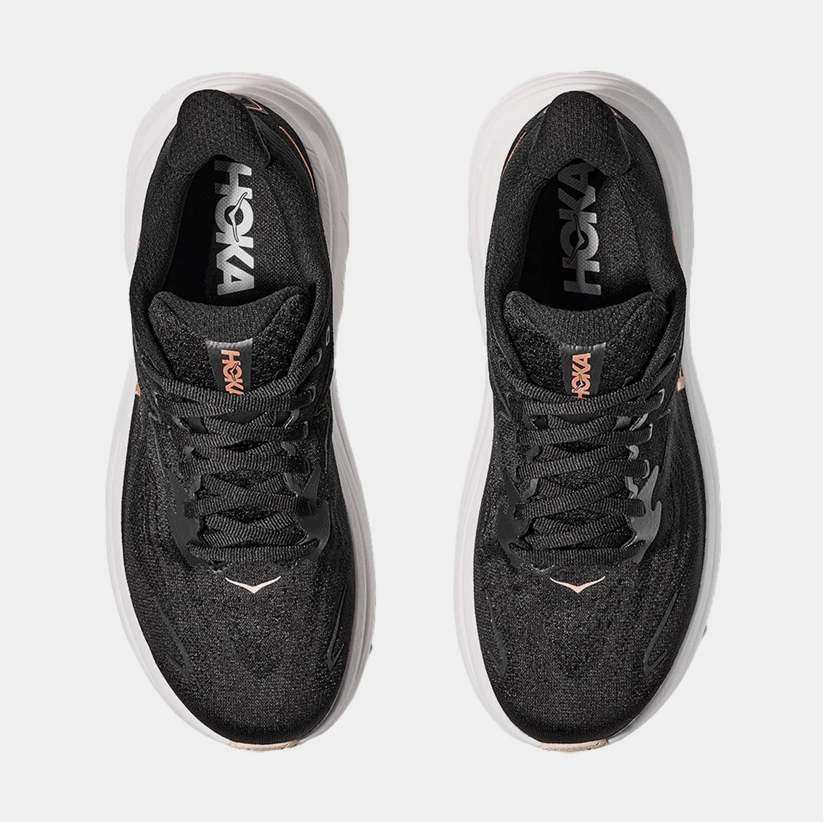Hoka Clifton 10 Womens Running Shoes Black Rose Gold 1162031-BRGL