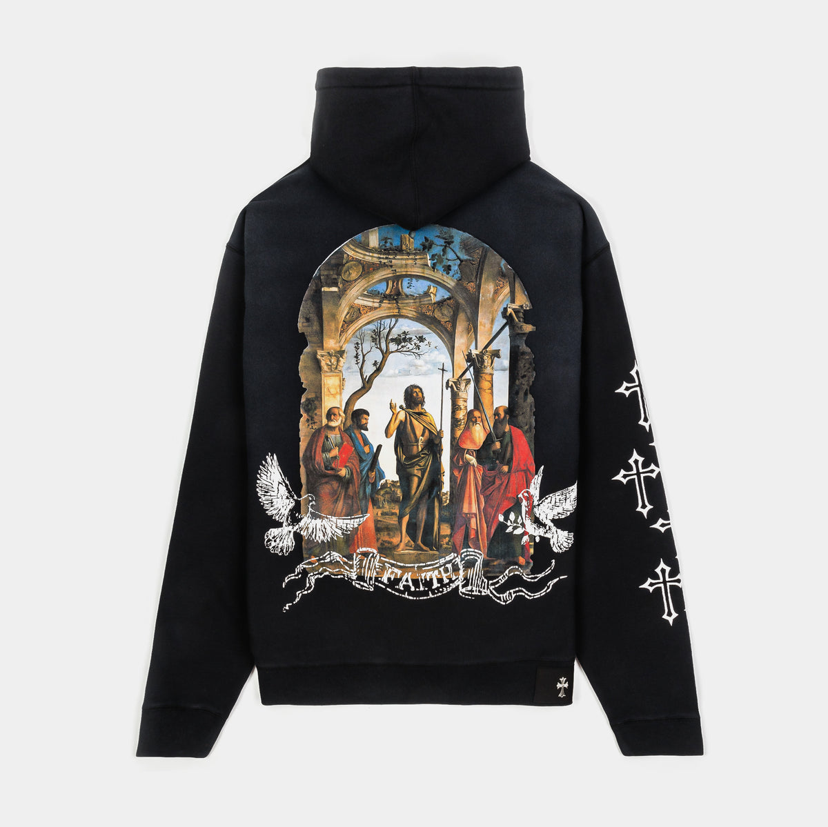 CTHDRL The Faith Pullover Mens Hoodie Black Red White MRHD02