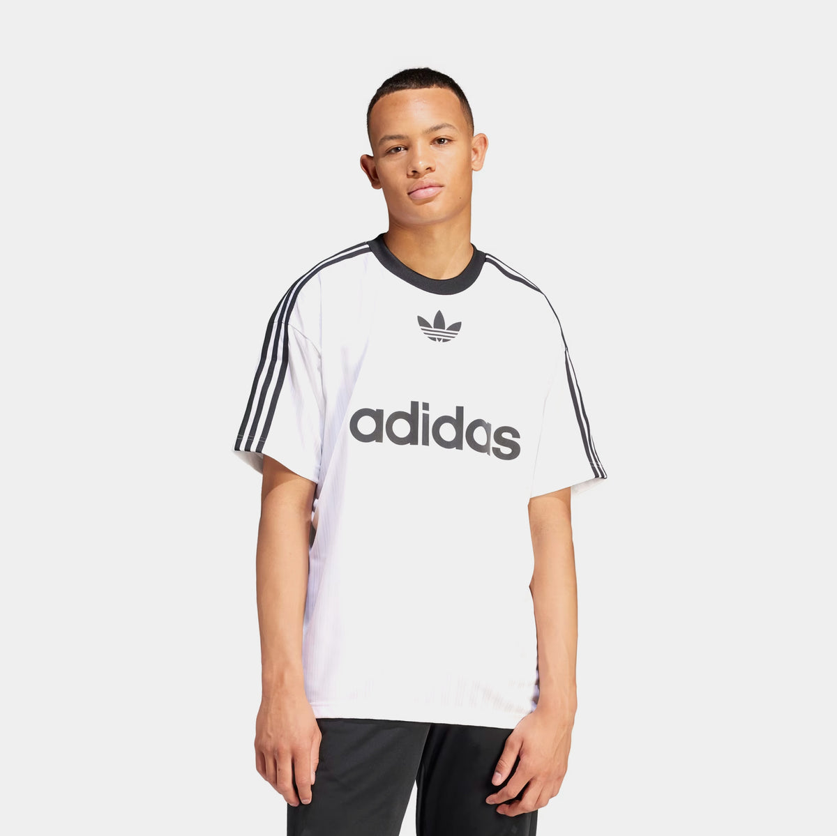 新品♡ ADICOLOR POLY TEE ゲームTシャツ 白 S adidas Adicolor Poly Mens Short Sleeve Shirt White Black IM9459