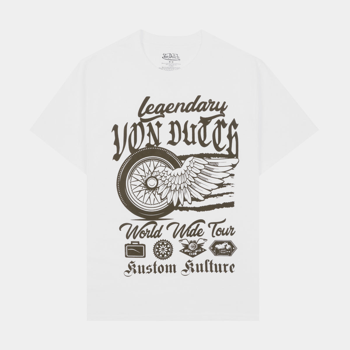 Legendary Mens Short Sleeve Shirt (White/Brown)