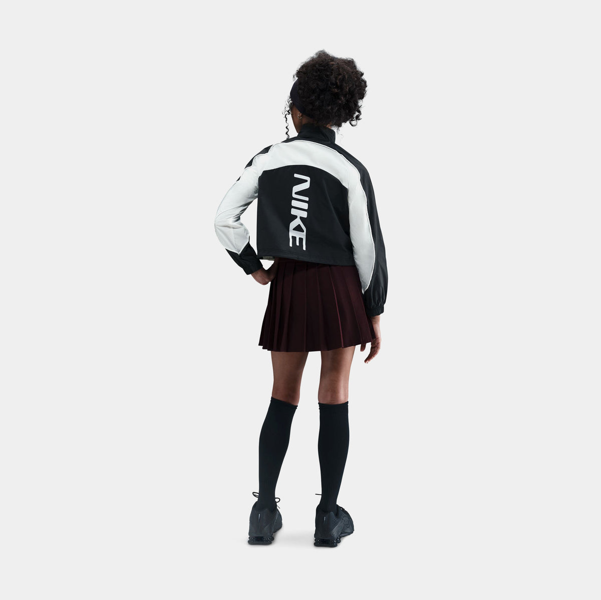 Nike NSW 1 4 Zip Tracksuit Grade School Jacket Black White White