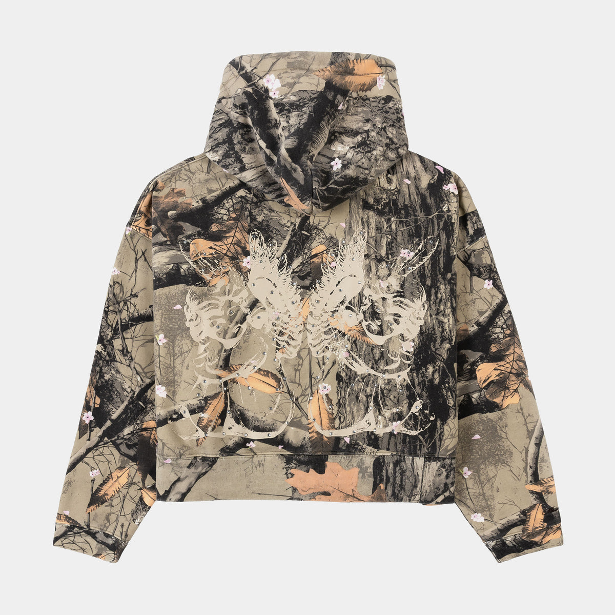 Maison Article Angels Camo Cropped Zip Up Womens Hoodie Multicolor