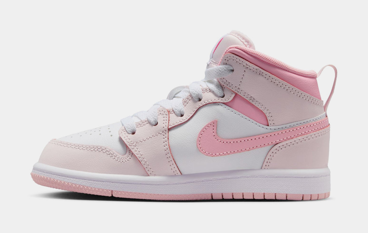 Jordan Air Jordan 1 Mid Preschool Lifestyle Shoes Pearl Pink White