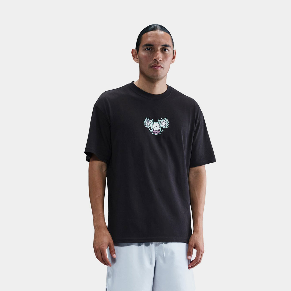 Nike Max90 Halloween Mens Short Sleeve Shirt Black White IM5972
