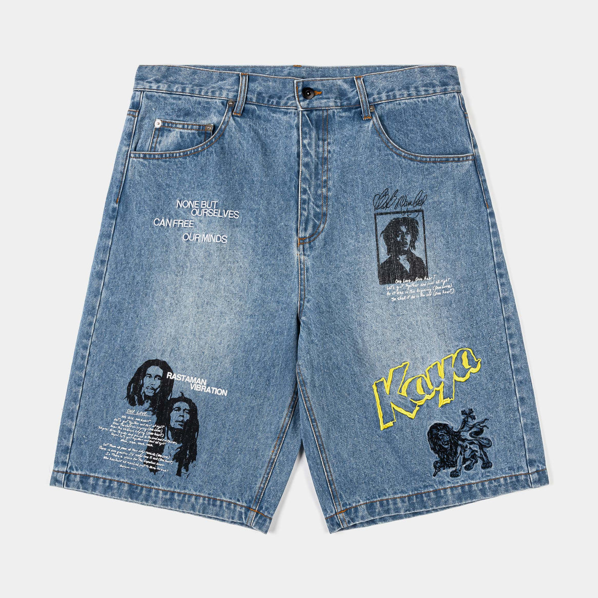 Shoe Palace SP x Bob Marley Work Washed Denim Mens Shorts Blue