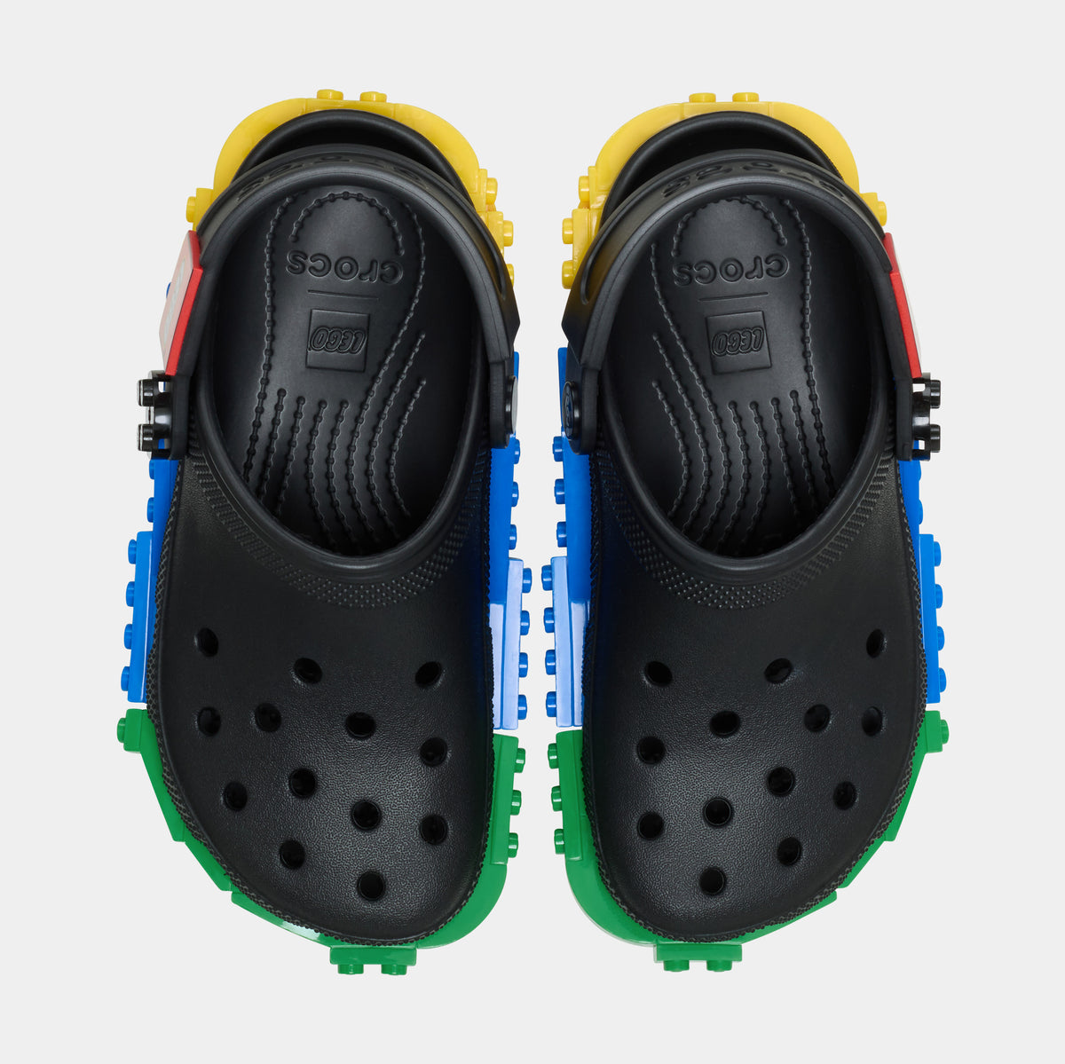 Crocs x  Classic Clogs Mens Black Multi Color Building Block Shoes Crocs Classic Clog | Men main image 4