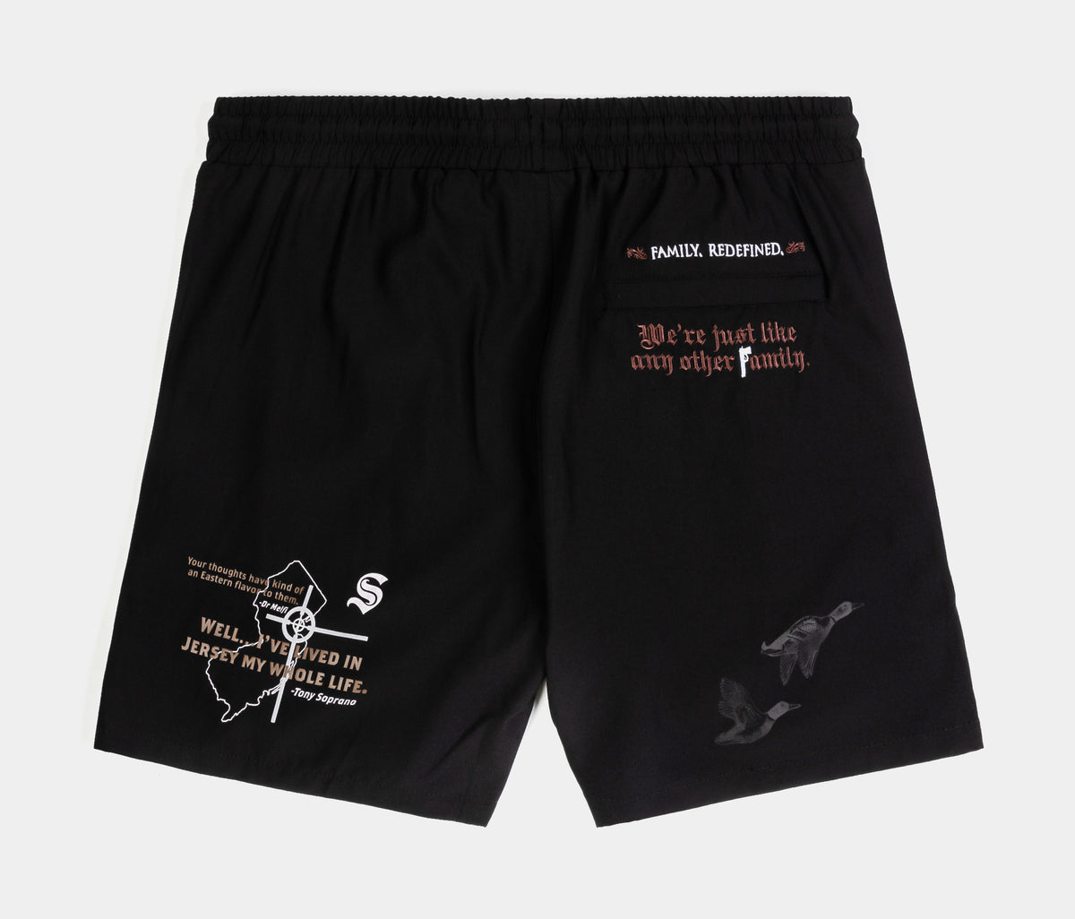 Shoe Palace SP x Sopranos No Mafia Hybrid Mens Short Black Red
