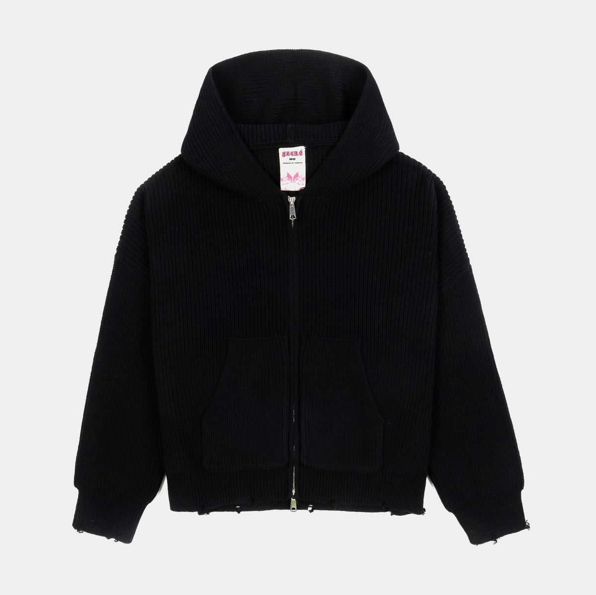 【archive】90s BLACK Knit full-zip Parker archive】90s BLACK Knit full-zip Parker Classic Full-Zip Hoodie