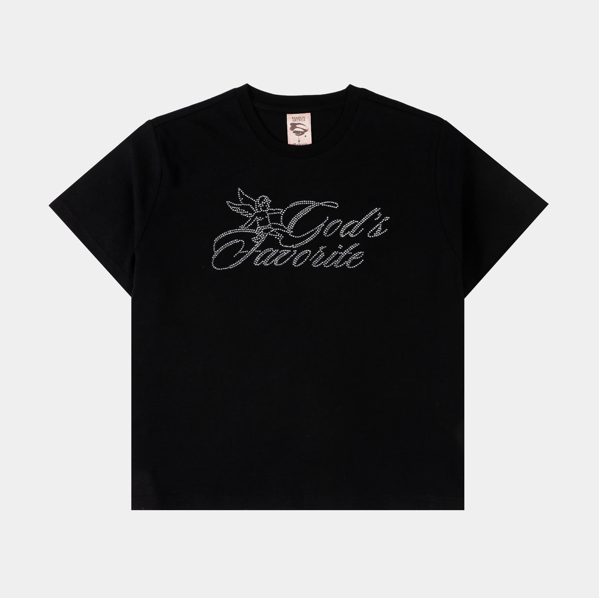 Maison Article Rhinestone God's Favorite Cropped Womens Short