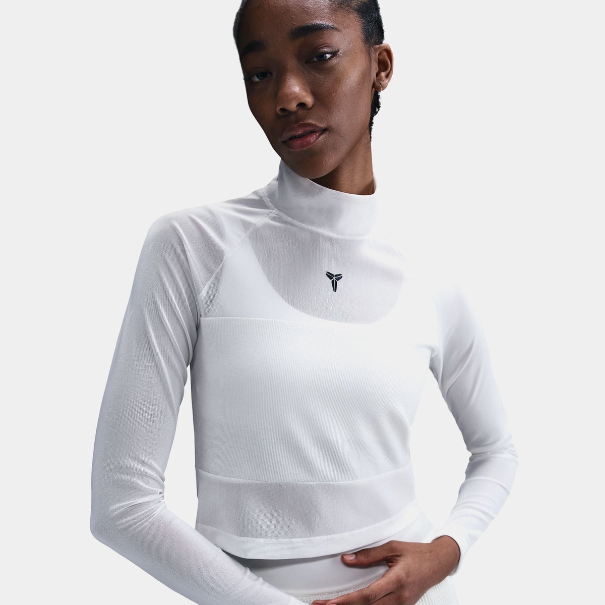 Nike Kobe Cropped Womens Long Sleeve Shirt Beige Black IB0014-133