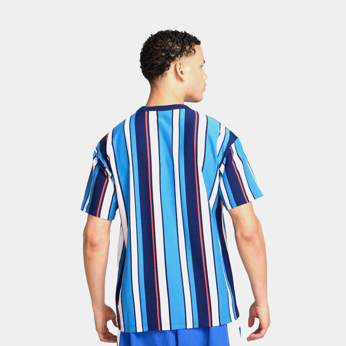 Nike NSW Max 90 Stripe Mens Short Sleeve Shirt Blue Black HJ0616