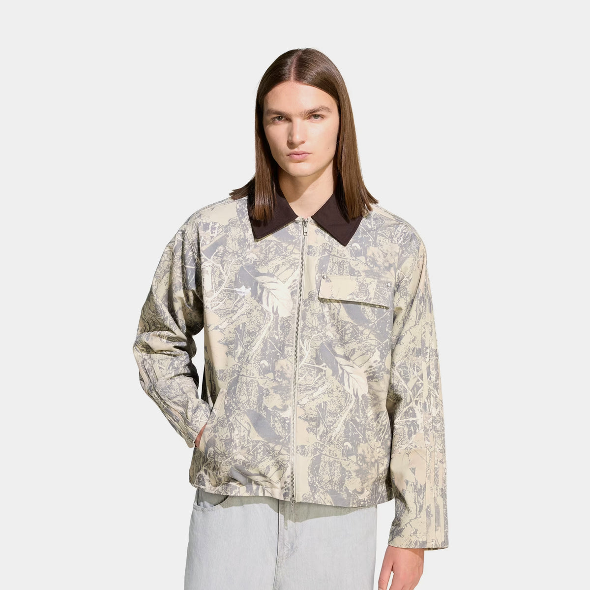 adidas Originals Workwear Canvas Mens Jacket Putty Grey Grey Three