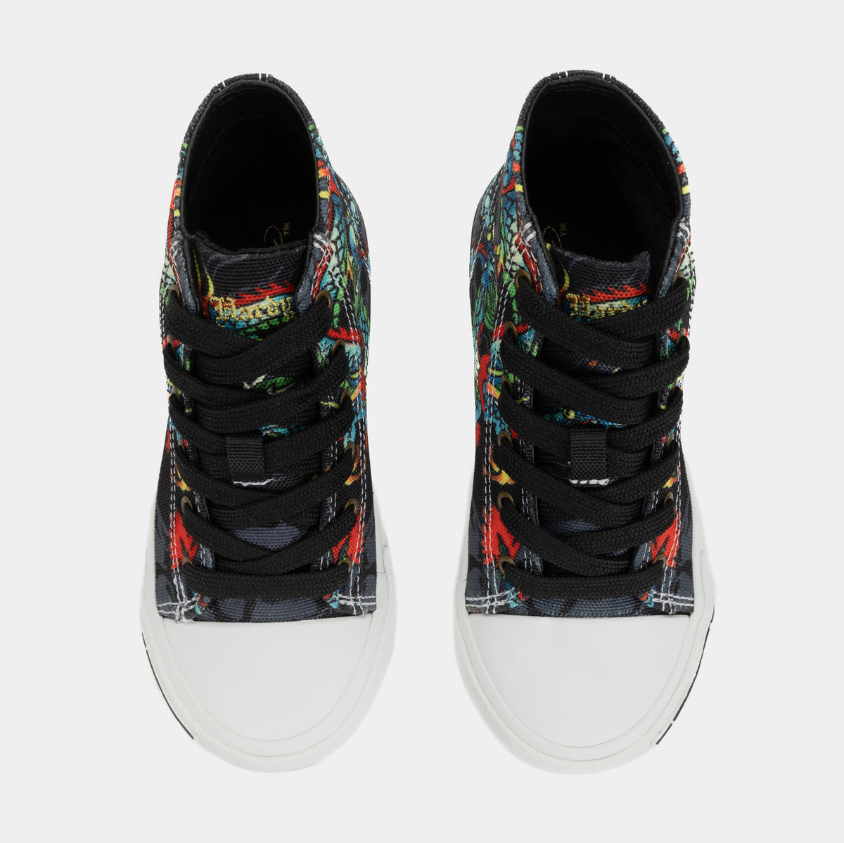 Ed Hardy Dragon Tattoo High Top Preschool Lifestyle Shoes (Black/White)