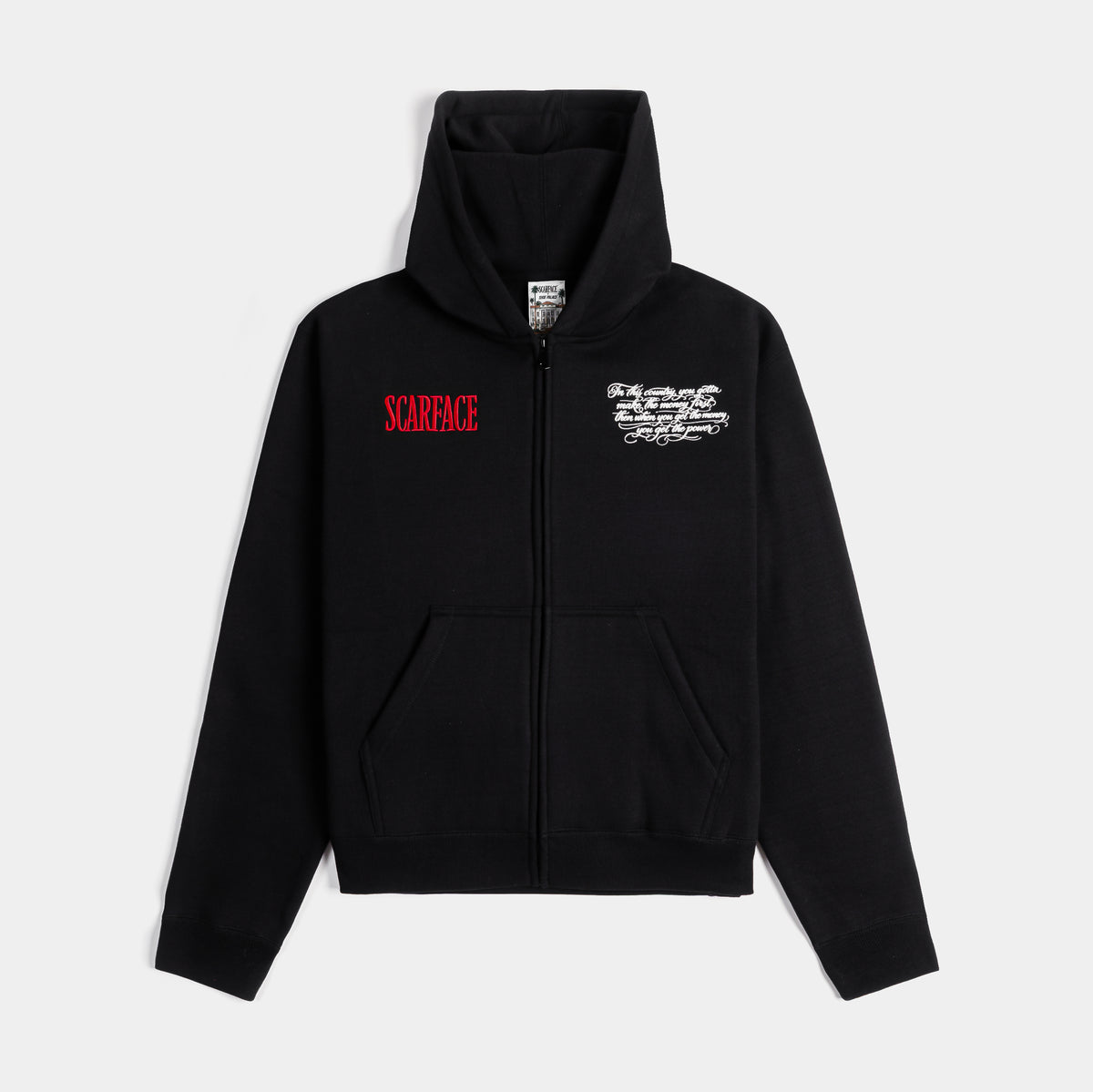 Shoe Palace SP x Scarface Duo Zip Up Mens Hoodie Black Red SFZH801