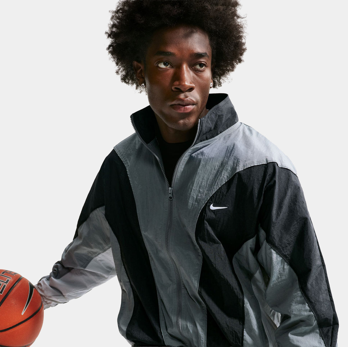 Nike Basketball Mens Jacket Smoke Grey Black Light Smoke Grey