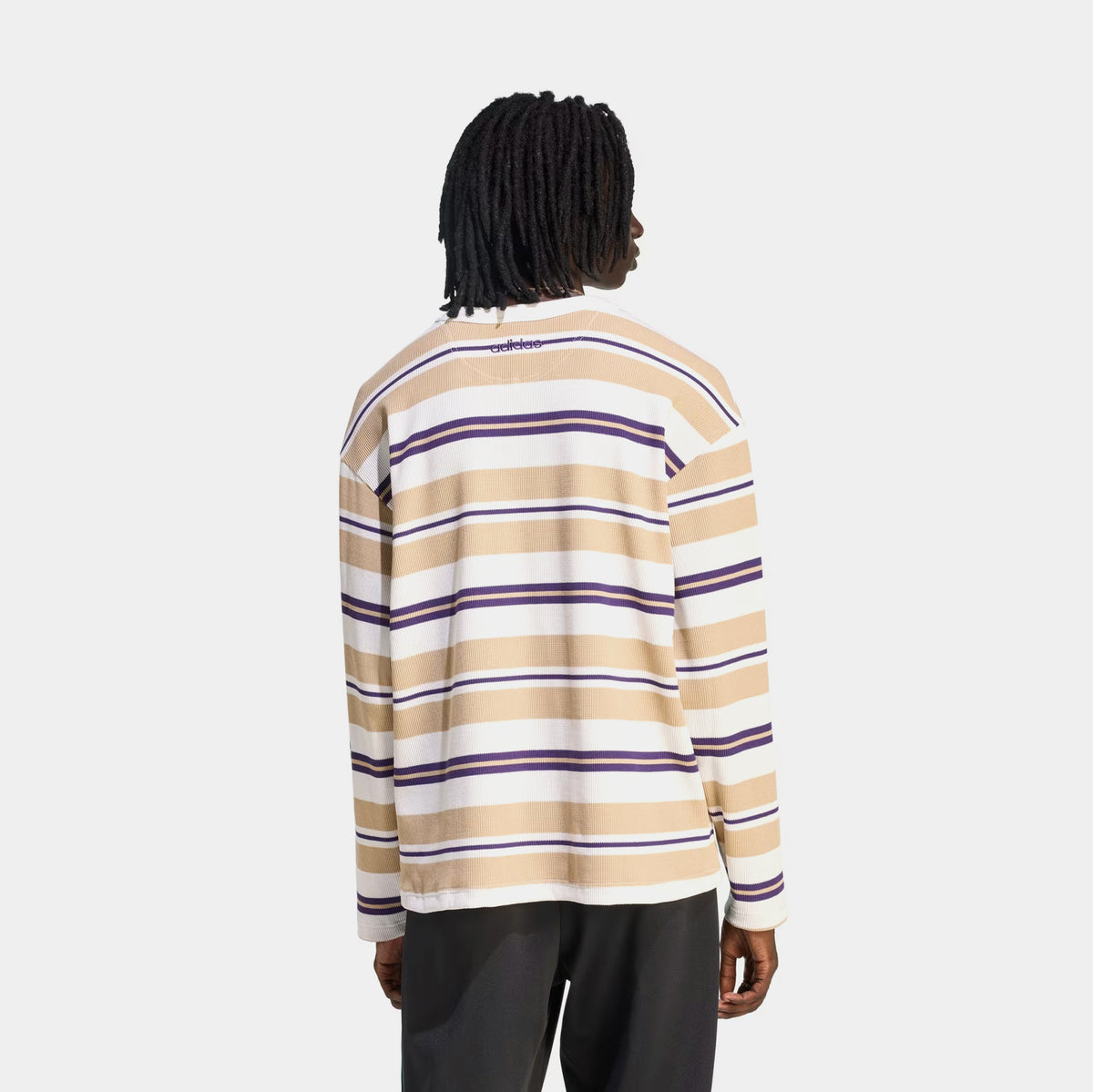 adidas 90s Alternative Sport Stripe Waffle Mens Long Sleeve Shirt
