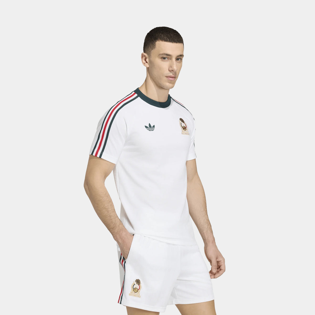 adidas Mexico Originals Mens Short Sleeve Shirt White JZ6483