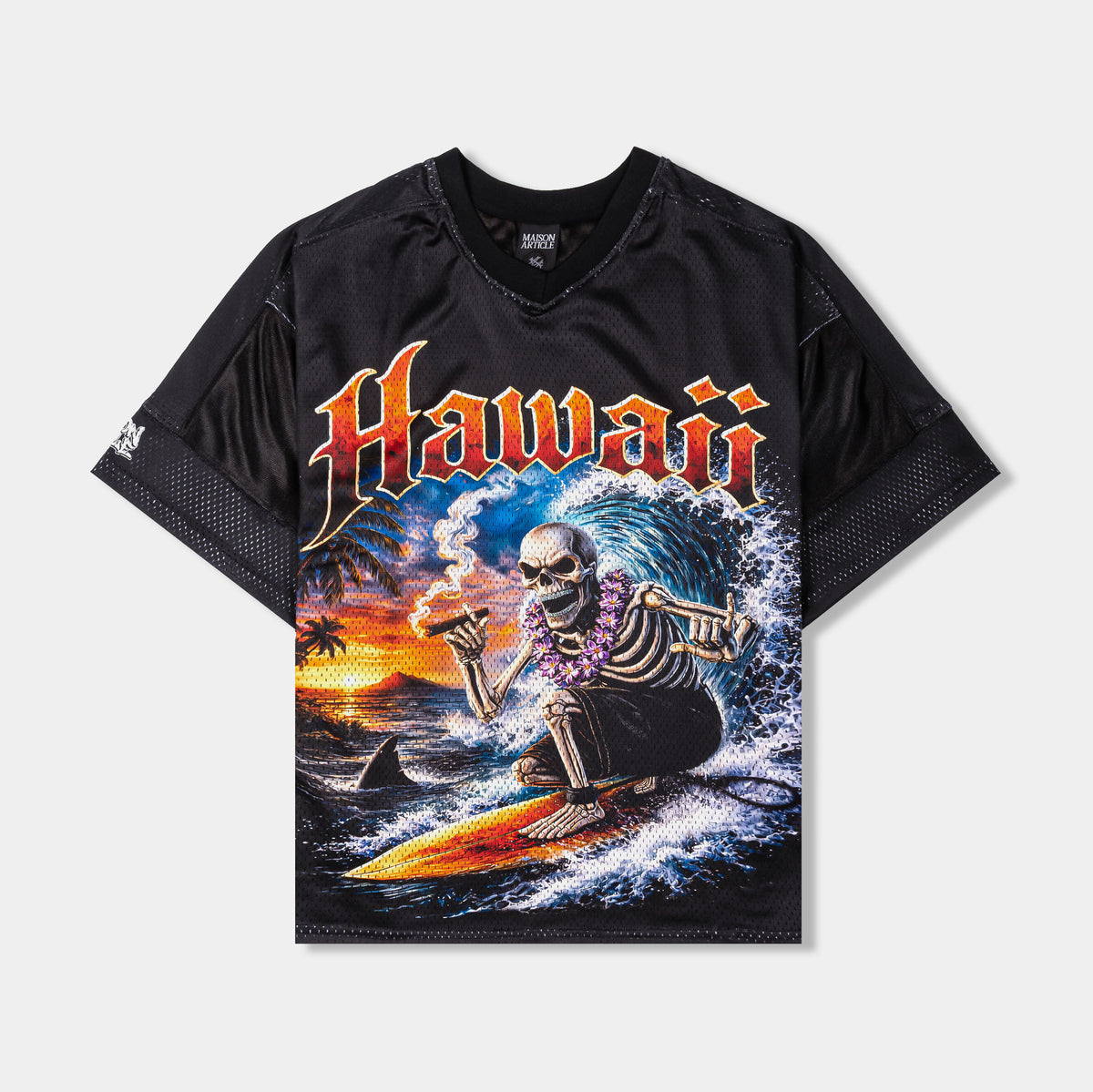 MAZZEL 2023 ユニフォーム風シャツ Mサイズ Maison Article Hawaii Excluisve Mesh Mens Jersey Black Orange