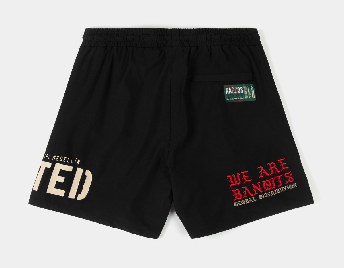 Shoe Palace SP x Narcos Wanted Hybrid Mens Shorts Black Red