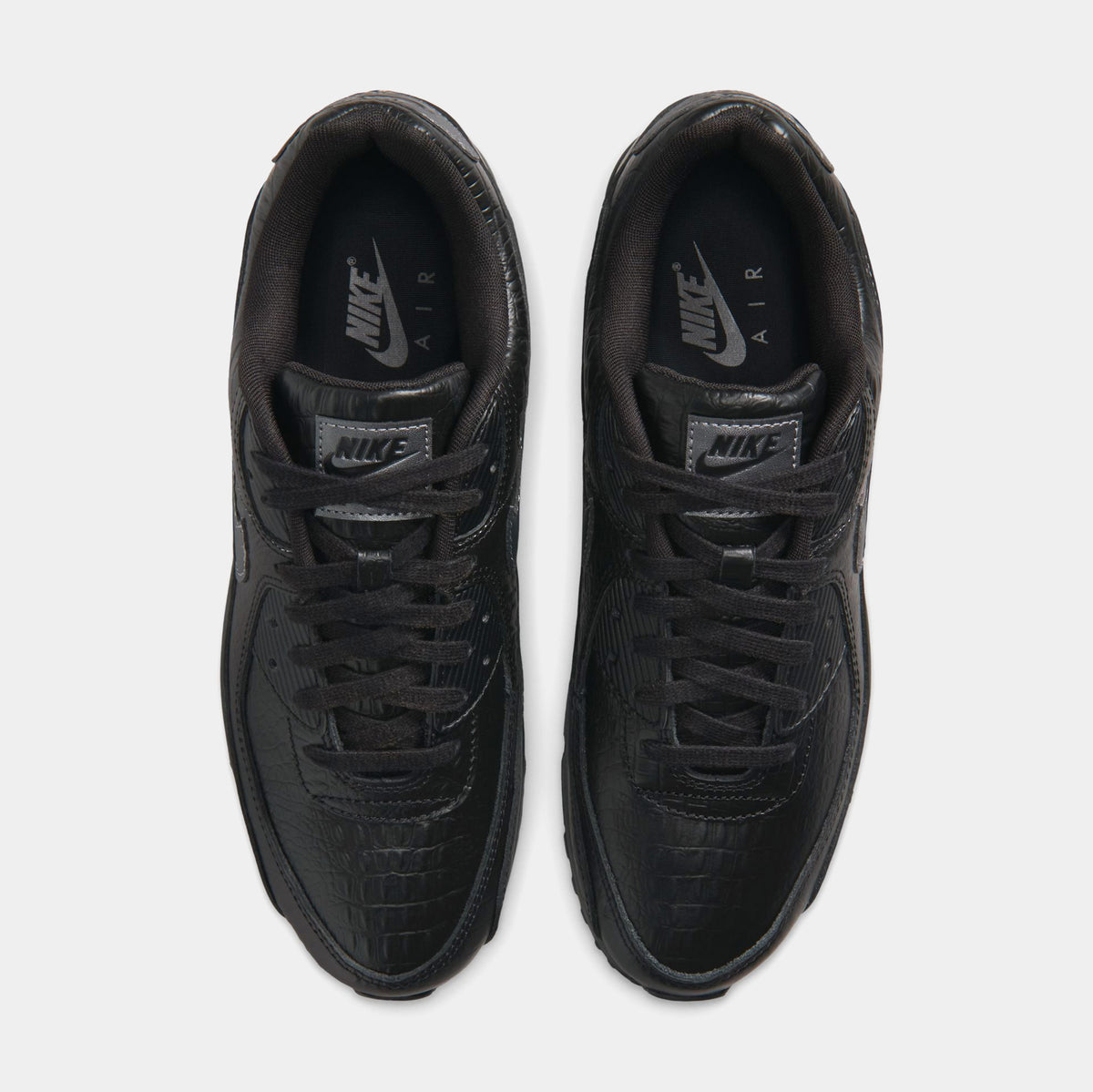 Nike Air Max 90 Premium Black Croc Leather Mens Running Shoes