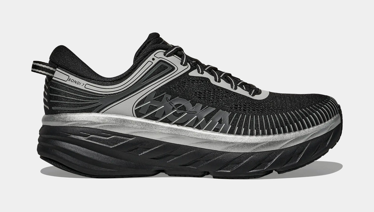 Hoka Bondi 7 Mens Running Shoes Black Stardust 1110518-BKSTR