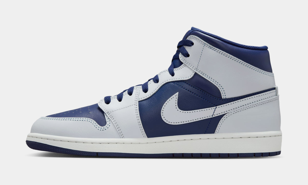 Jordan Air Jordan 1 Mid Mens Lifestyle Shoes Blue Void Pure