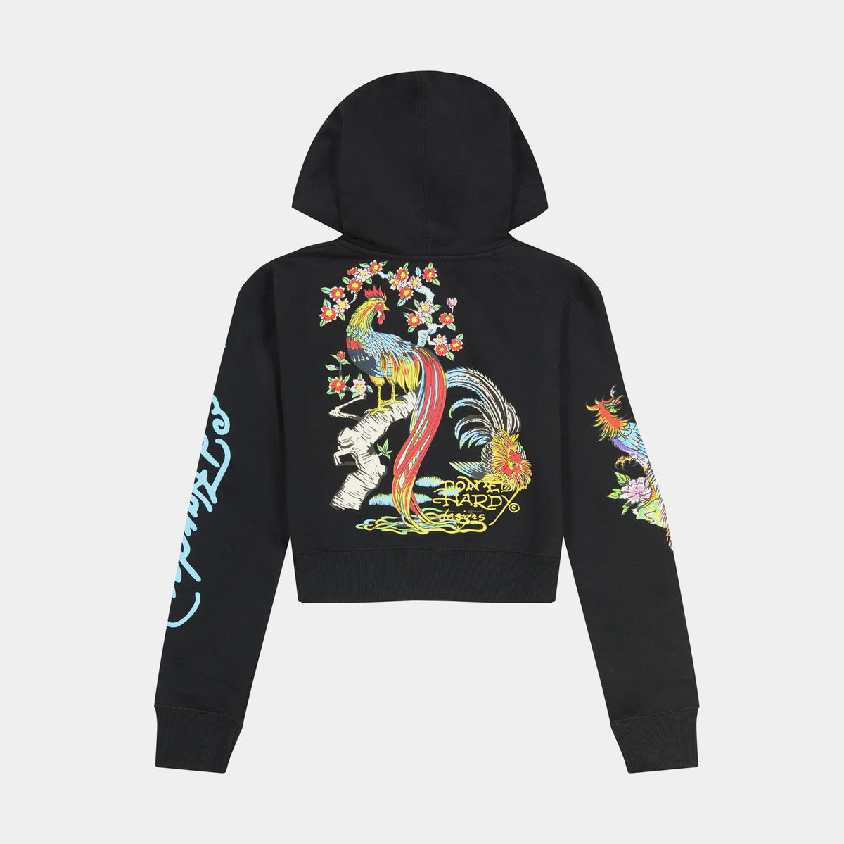 Ed Hardy Phoenix Y2K Full Zip Womens Hoodie Black Blue EHW1800-21