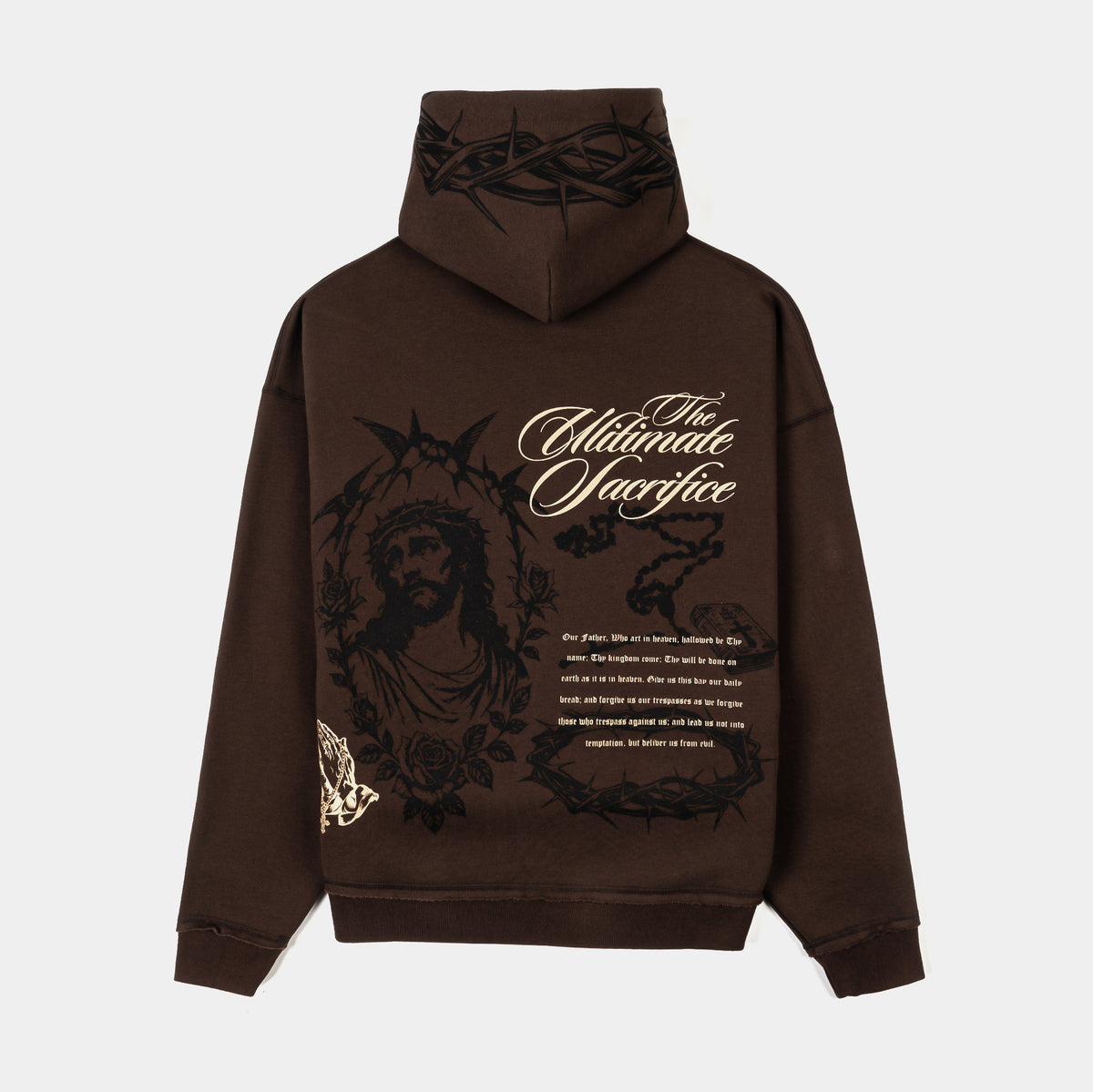 CTHDRL The Ultimate Sacrifice Zip Up Mens Hoodie Brown Black