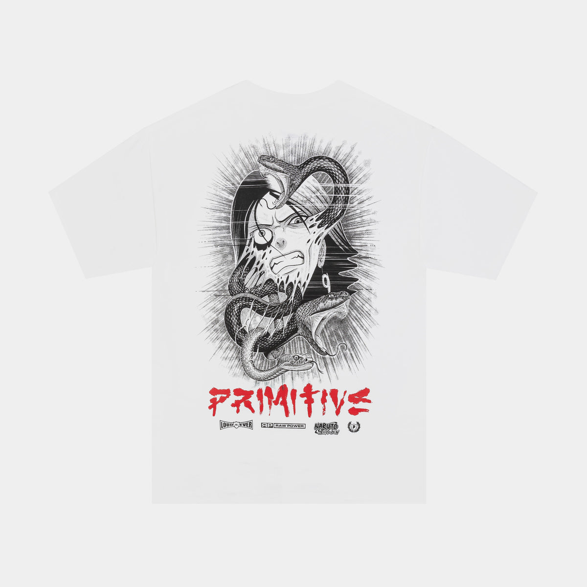 Primitive Snake Graphic Mens Short Sleeve Shirt White Black
