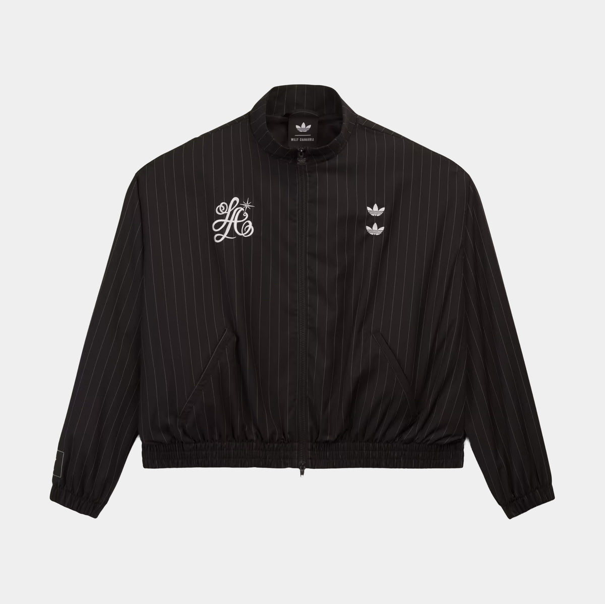 adidas Chavarria Pinstripe Track Mens Jacket Black White KR8696