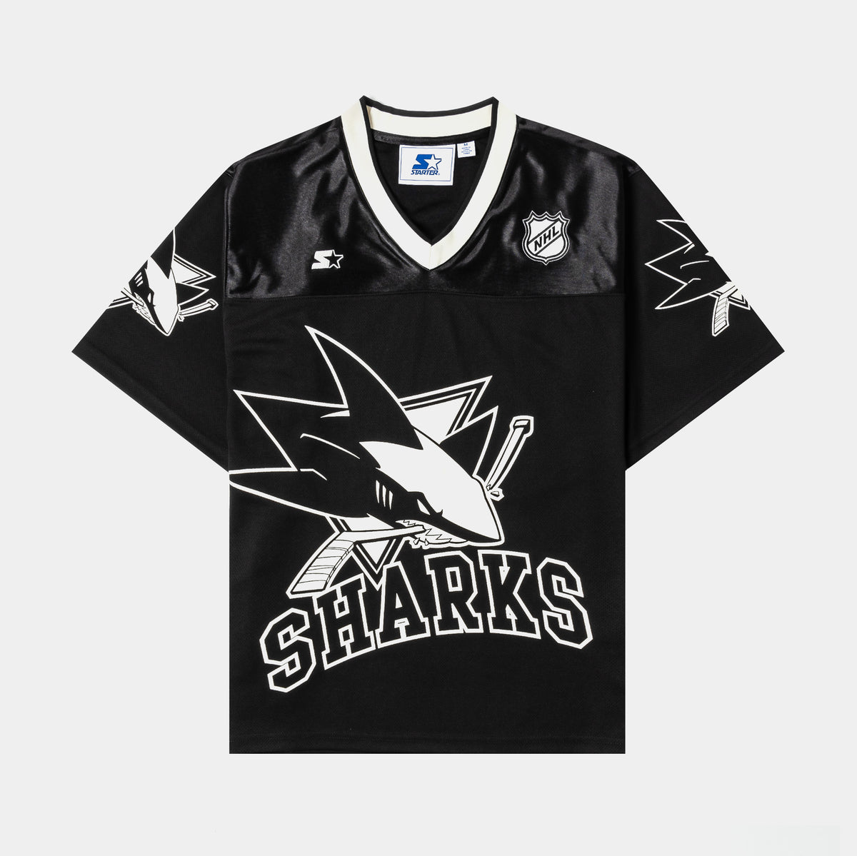 Starter NHL San Jose Sharks Mens Jersey Black Cream 6S51BJ96-SJS