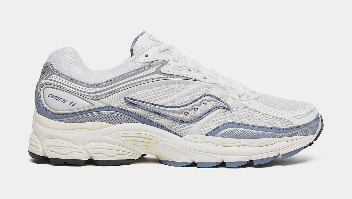 NEW SAUCONY unisex progrid omni 9 shoes in light grey/blue Gray & Blue ProGrid Omni 9 Sneakers by Saucony on Sale main image 4