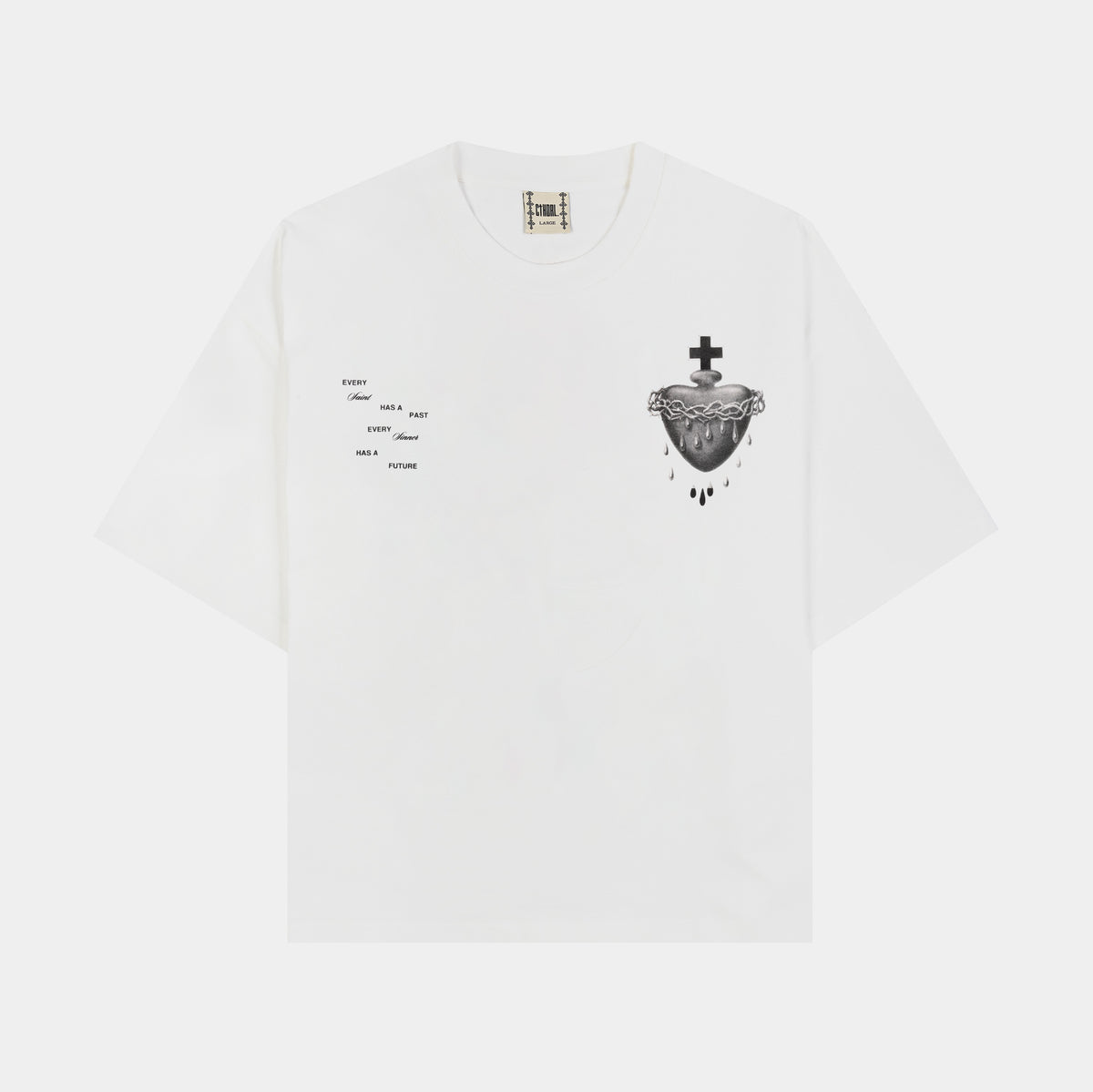 CTHDRL The Heart Mens Short Sleeve Shirt Black White