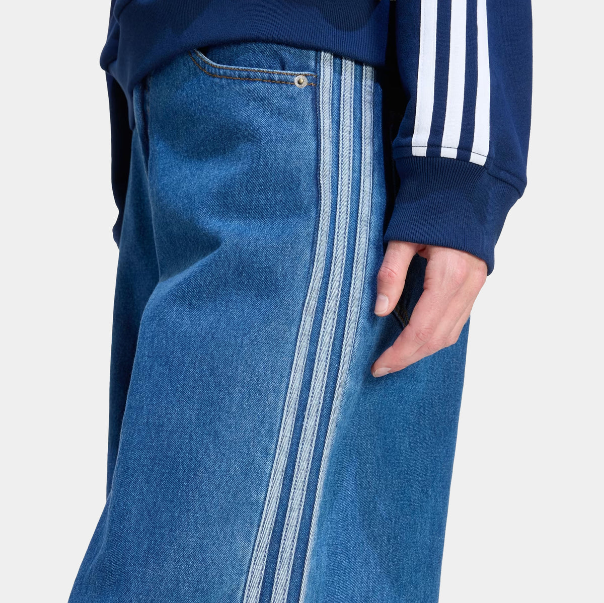 adidas Denim Firebird Adilenium Track Womens Pants Medium Vintage