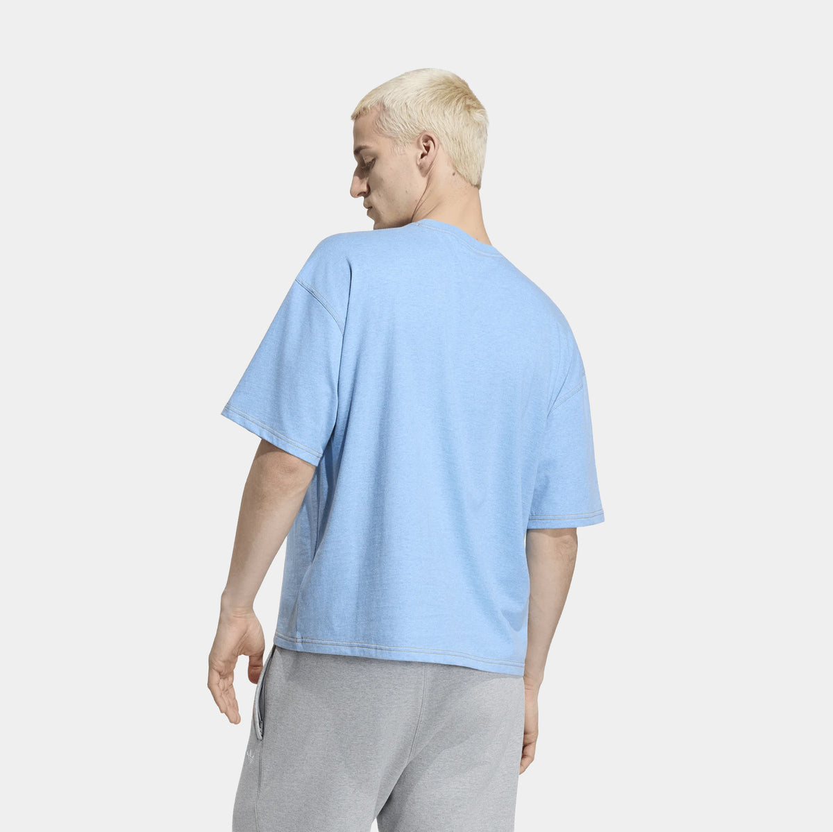 adidas Trefoil Essentials Melange Loose Cropped Mens Short Sleeve
