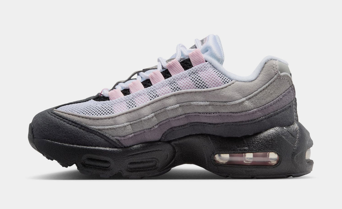靴 Nike Air Max 95 Black/Pink Foam Nike Air max 95 Big Bubble Pink Foam Preschool Running Shoes Black