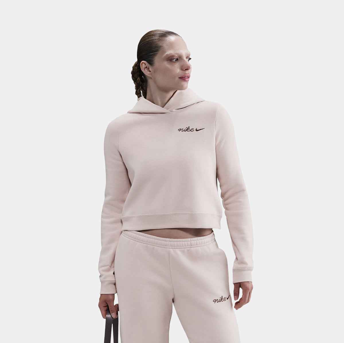 Nike NSW Phoenix Fleece Shrunken Womens Hoodie Silt Red IM7494-667