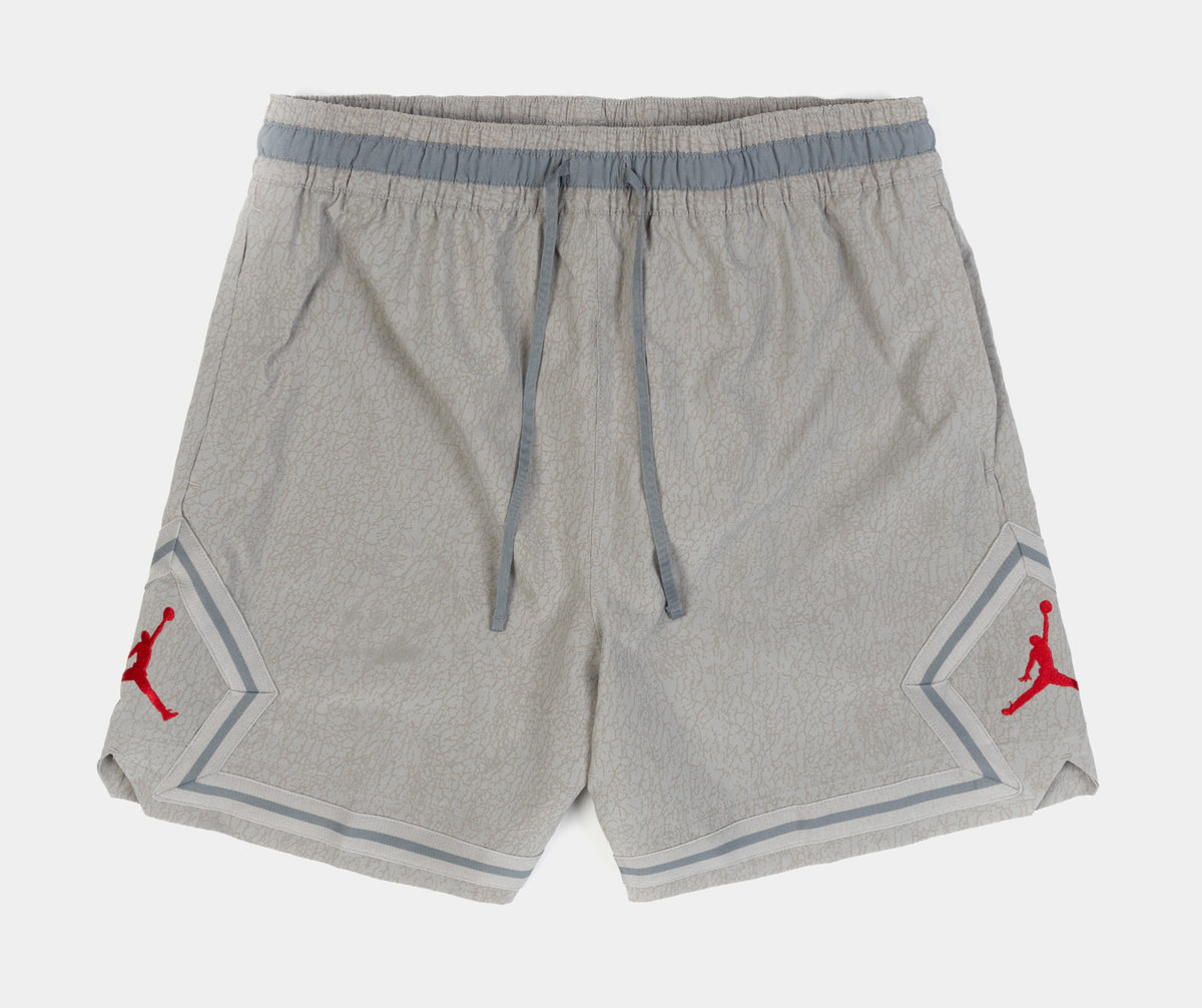 Jordan Diamond Woven Mens Shorts Medium Grey Gym Red HV5095-062