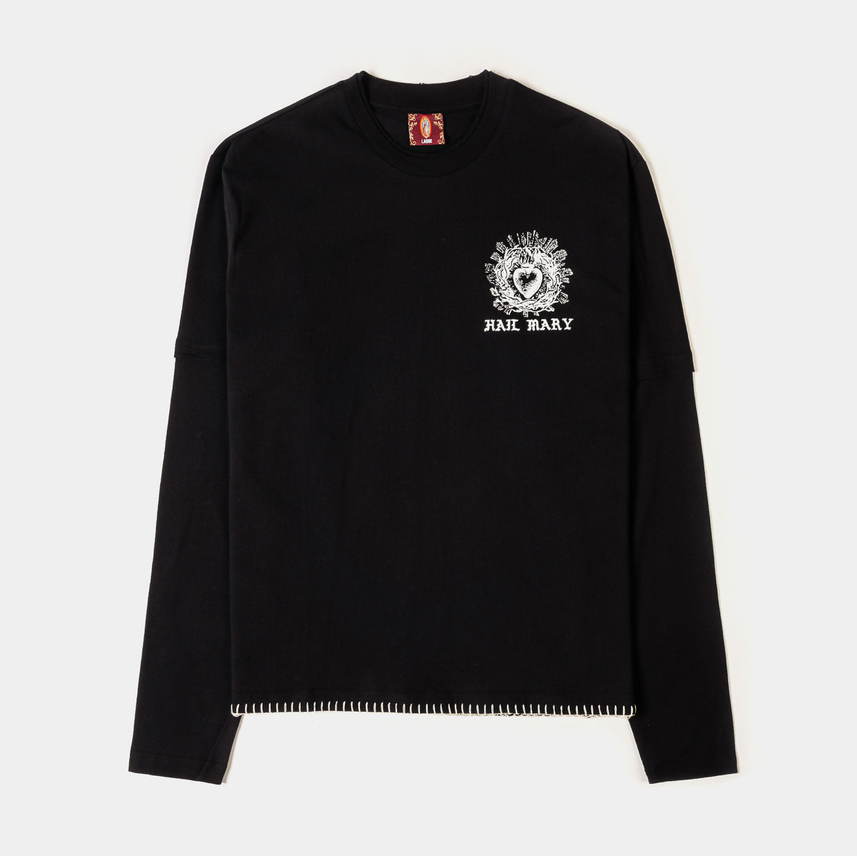 CTHDRL Hail Mary Mens Long Sleeve Shirt Black White MRLS202 – Shoe