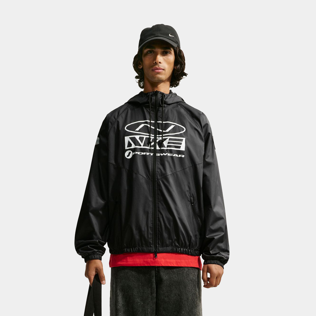 Nike Windrunner Storm Fit Graphic Mens Jacket Black Black Black